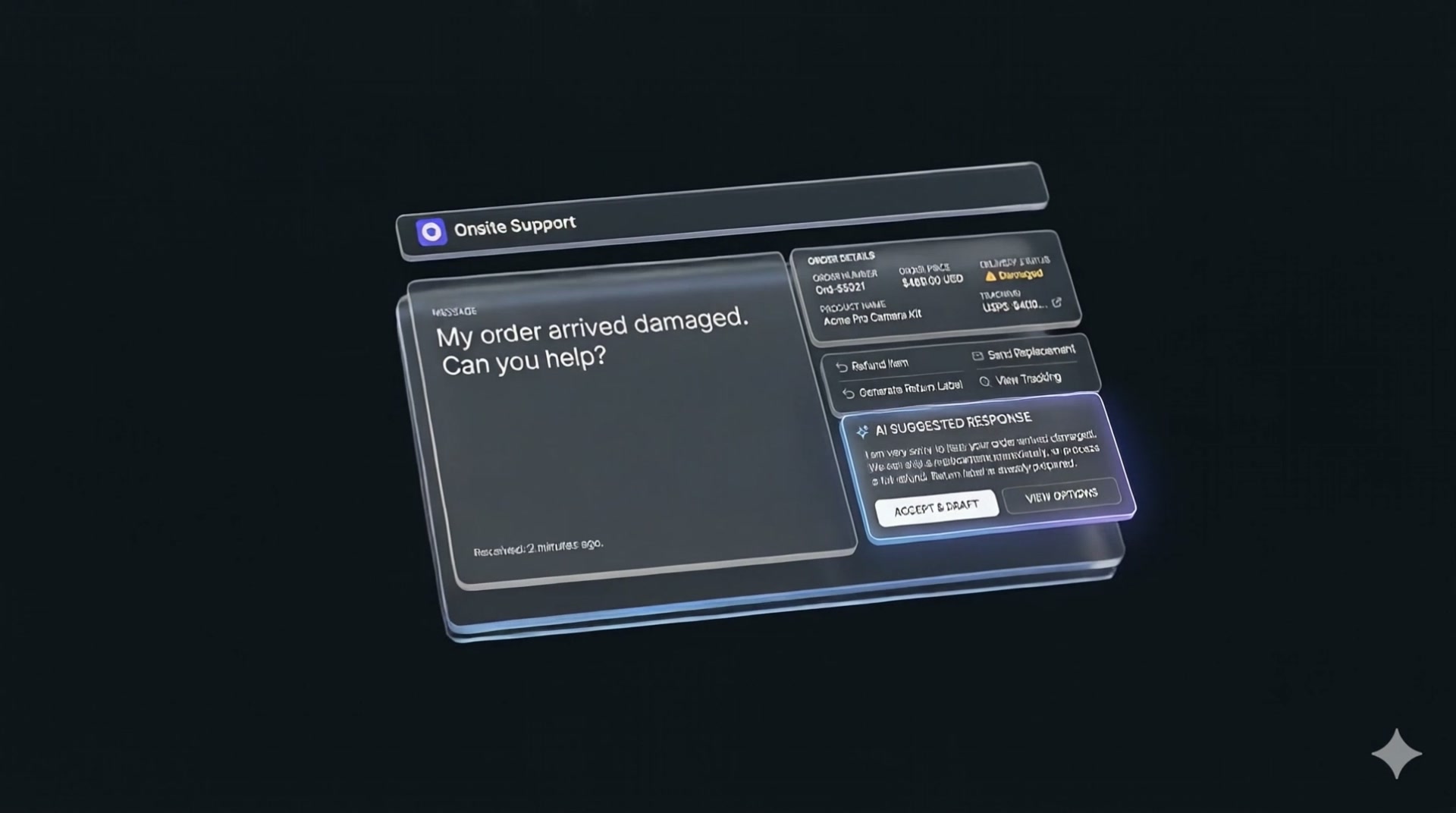 Onsite Support product UI