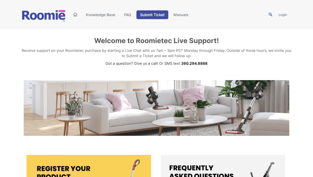 The Onsite Support portal for Roomietec, a Sojourn Consulting Services client