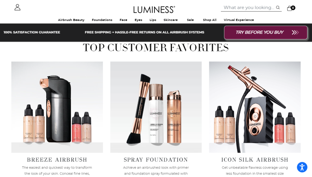 Luminess’s website